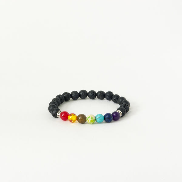 Chakra Lava Rock Oil Diffuser Bracelet. These bracelets feature 7 different color stones that represent the 7 different chakras. The lava rocks are also diffusers for your favorite essential oils. Simply add 1-2 drops of healing oils and wear your bracelet all day. Two styles are available: antiqued brass and silver.
