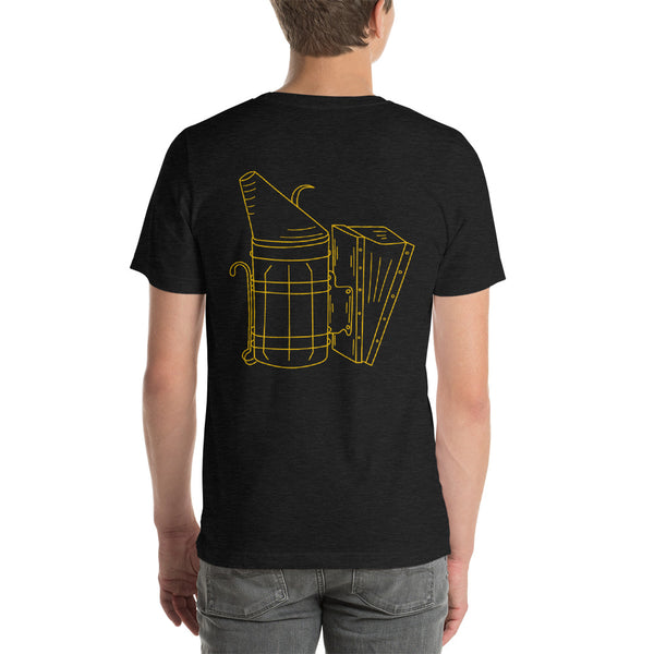 Hive Smoker Unisex T-shirt. Soft breathable cotton makes this shirt easy to love. Original design and a fun way to express being a beekeeper. Modern look and easy to wear.   100% combed and ring-spun cotton (heather colors contain polyester), true to size.