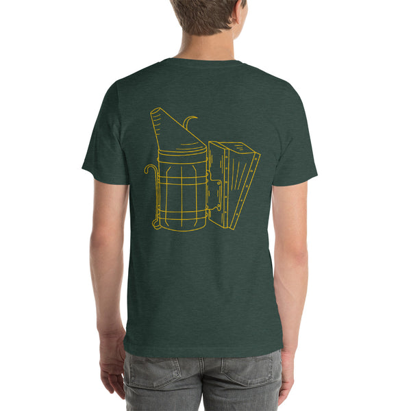 Hive Smoker Unisex T-shirt. Soft breathable cotton makes this shirt easy to love. Original design and a fun way to express being a beekeeper. Modern look and easy to wear.   100% combed and ring-spun cotton (heather colors contain polyester), true to size.
