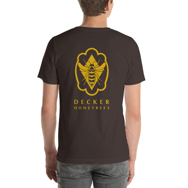 Decker Honeybees Logo T-Shirt Unisex. Soft and lightweight with the right amount of stretch. It's comfortable and flattering for both men and women. Make a statement with this awesome bee.   100% combed and ring-spun cotton (heather colors contain polyester), true to size.