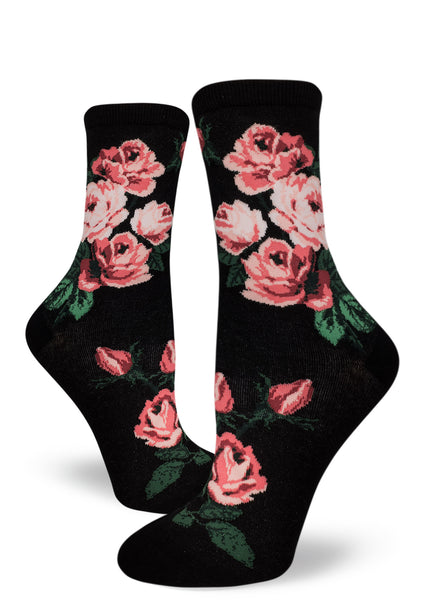 Bee and Flower Socks. Support bees and cute feet in your very own floral peace loving bee socks.  Choose from 5 different designs.  The perfect gift for any earth loving girl.   Fits women's shoe sizes 6 to 10. 65% cotton, 24% nylon, 8% polyester, 3% spandex. Crew fit, Made by MOD socks.