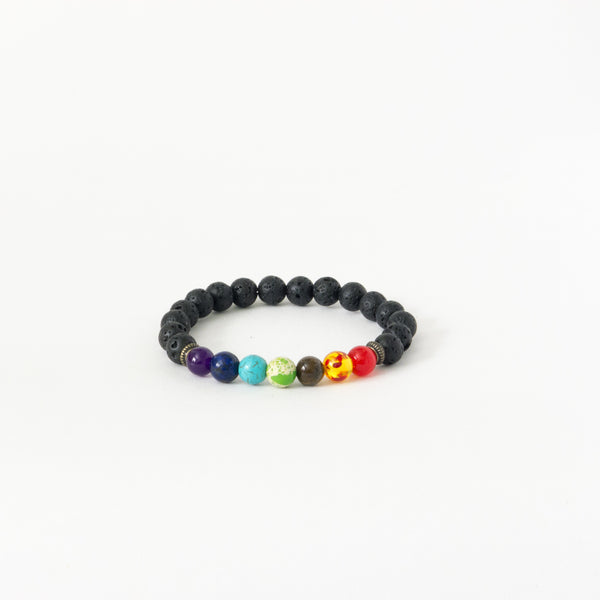 Chakra Lava Rock Oil Diffuser Bracelet. These bracelets feature 7 different color stones that represent the 7 different chakras. The lava rocks are also diffusers for your favorite essential oils. Simply add 1-2 drops of healing oils and wear your bracelet all day. Two styles are available: antiqued brass and silver.