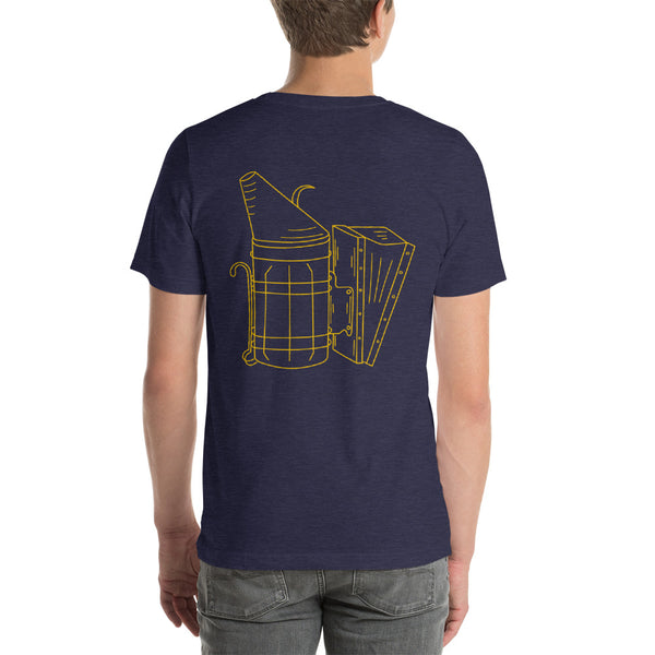 Hive Smoker Unisex T-shirt. Soft breathable cotton makes this shirt easy to love. Original design and a fun way to express being a beekeeper. Modern look and easy to wear.   100% combed and ring-spun cotton (heather colors contain polyester), true to size.