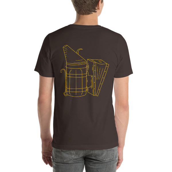 Hive Smoker Unisex T-shirt. Soft breathable cotton makes this shirt easy to love. Original design and a fun way to express being a beekeeper. Modern look and easy to wear.   100% combed and ring-spun cotton (heather colors contain polyester), true to size.