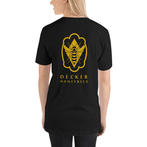 Decker Honeybees Logo T-Shirt Unisex. Soft and lightweight with the right amount of stretch. It's comfortable and flattering for both men and women. Make a statement with this awesome bee.   100% combed and ring-spun cotton (heather colors contain polyester), true to size.